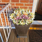 6-piece wildflower artificial daisies, UV-resistant outdoor faux wild flower bouquets, bulk artificial greenery decorations for vase arrangements and spring home decor (maintenance-free).