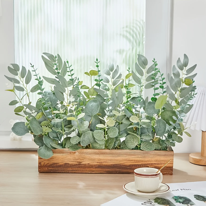 100pcs Artificial Greenery Mixed Eucalyptus Leaves Stems Bulk.