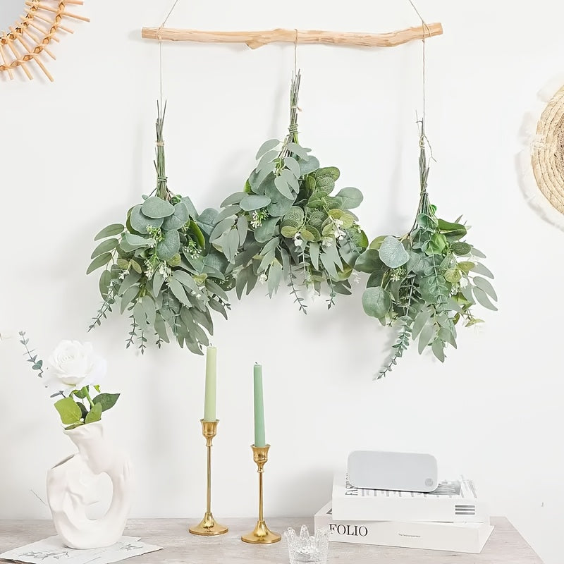 100pcs Artificial Greenery Mixed Eucalyptus Leaves Stems Bulk.