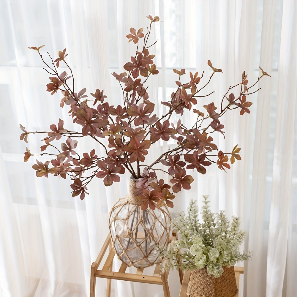 3-Pack Artificial Eucalyptus Branches with Pinkish-Green Leaves - Realistic Faux Floral Arrangement for Home Decor